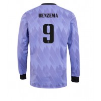 Real Madrid Karim Benzema #9 Fußballbekleidung Auswärtstrikot 2022-23 Langarm